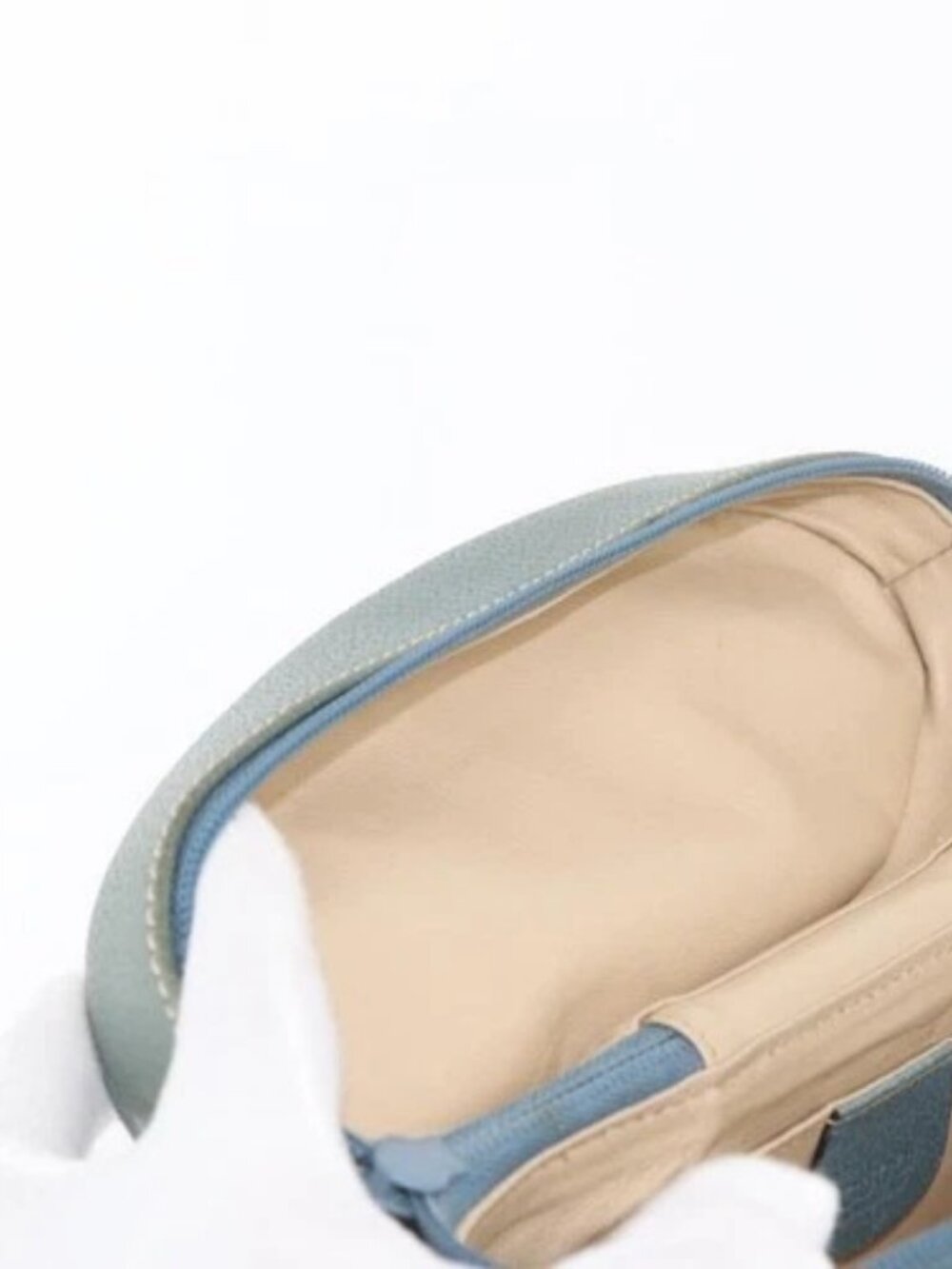 GUCCI Bamboo Vanity Cosmetic Pouch Leather Blue Gold 000 984 0232 Auth 169467 - Picture 12 of 16